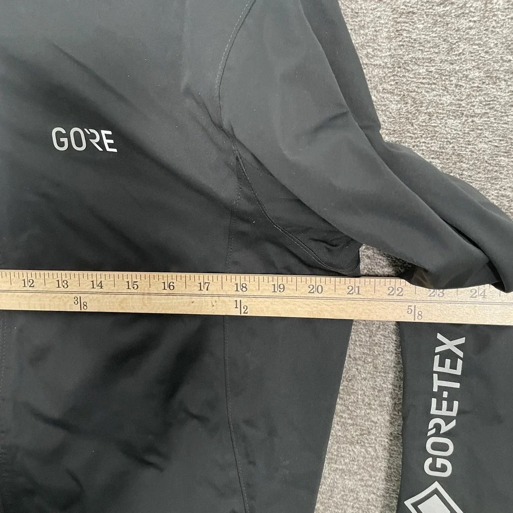 Gore Jacket Mens Medium Black Yellow GORE-TEX Cycling Waterproof Windbreaker